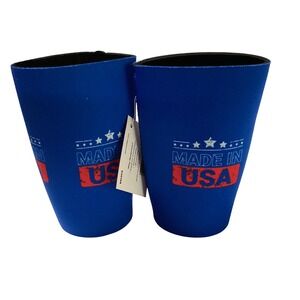 Kolder Made in USA Blue Neoprene Drink Can Koozie Cooler Sleeves - 2 Pack